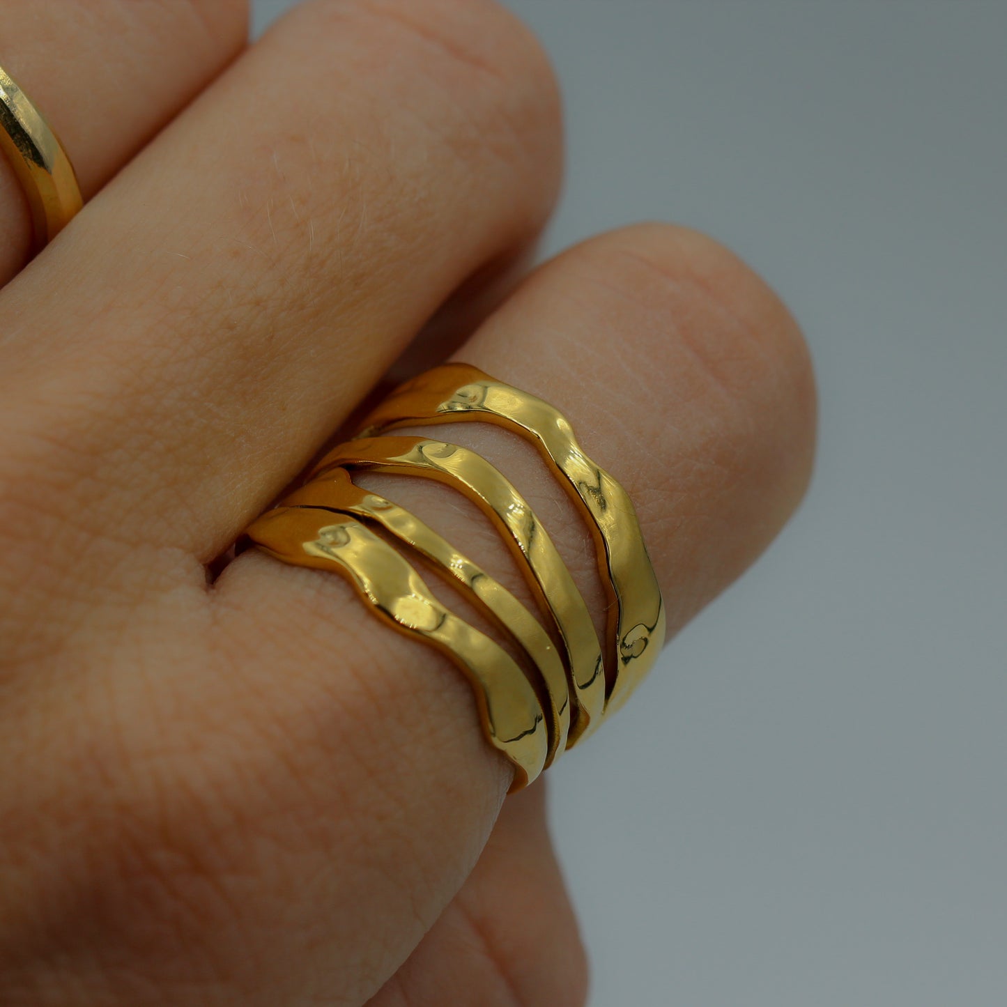 Golden Ripple Ring