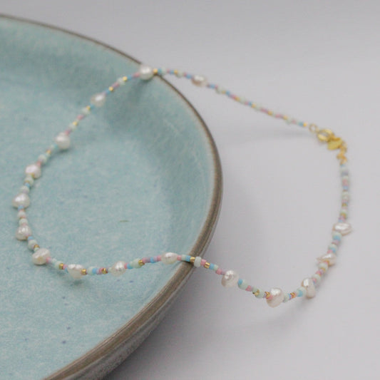 BEADSIEE Pearl Necklace // Pastel