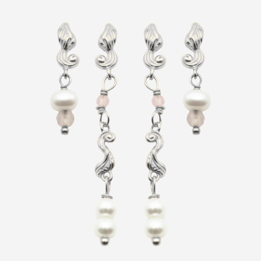 Swirl Pearl Combo / øreringssæt