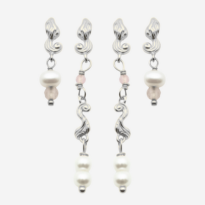 Swirl Pearl Combo / øreringssæt