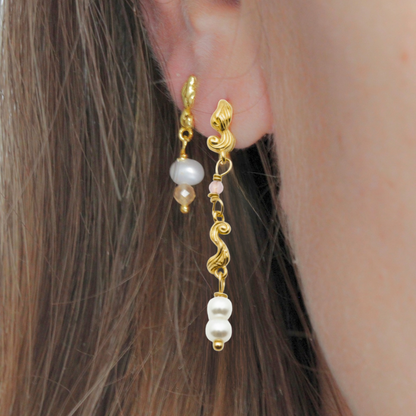 Swirl Pearl Combo / øreringssæt