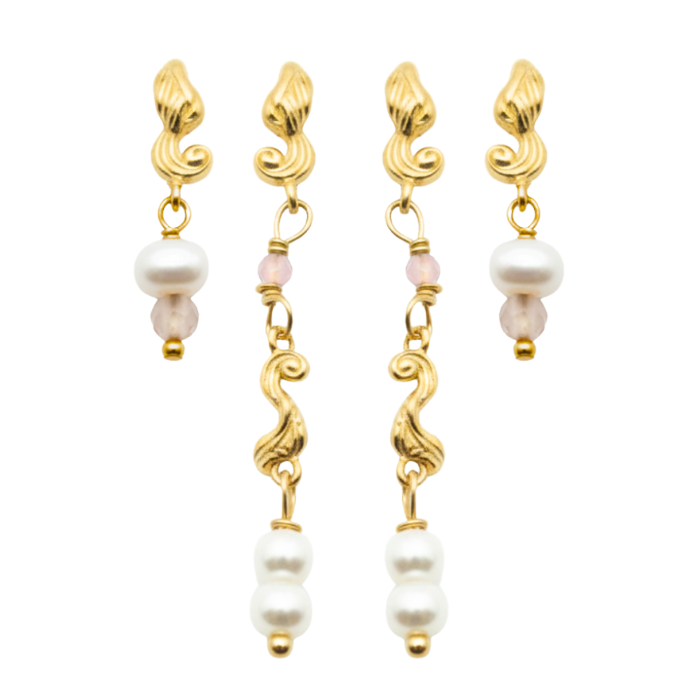 Swirl Pearl Set / øreringssæt