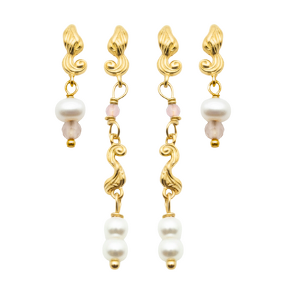 Swirl Pearl Set / øreringssæt