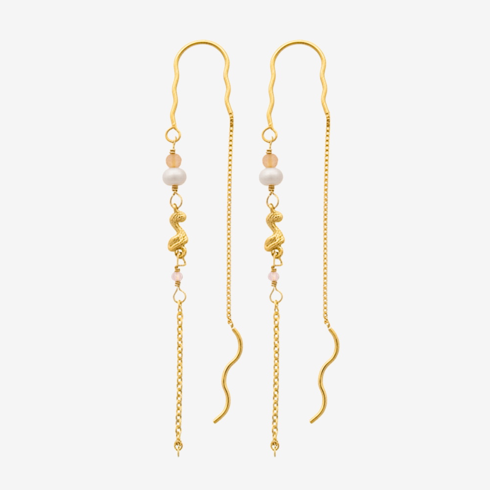 Wavy Pearl Chain/ Ørering
