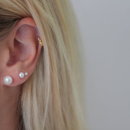 perleøreringe i flere størrelser