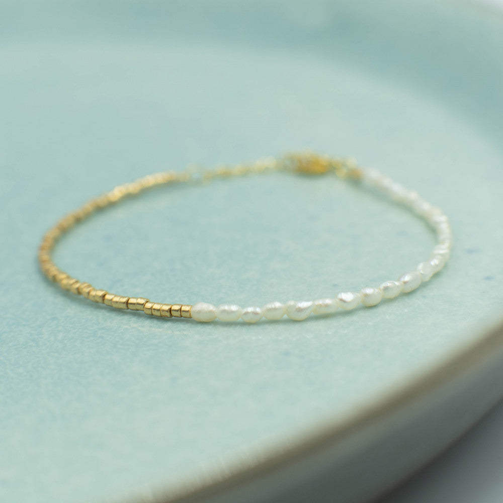 Tiny Pearl Bracelet // Half